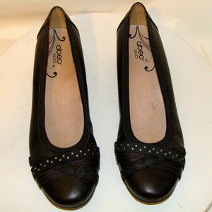 ABEO NELLI WOMENS BLACK LEATHER  SHOES SIZE 8N